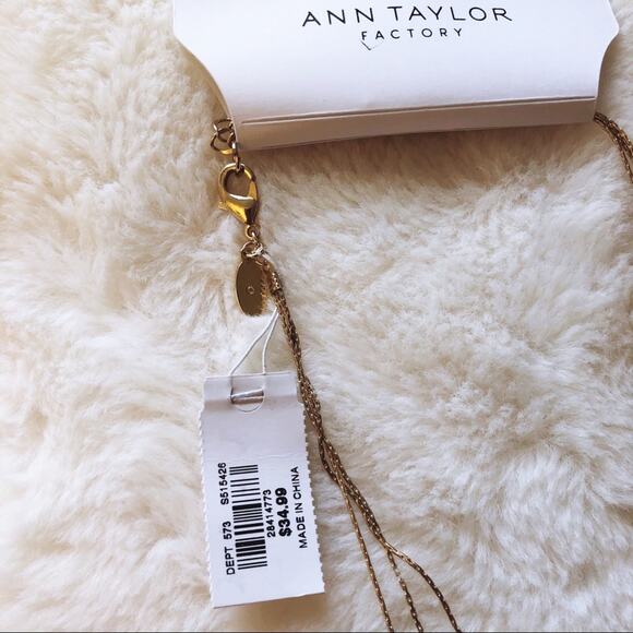 Ann Taylor Gold Snake Print Illusion Necklace - Picture 6 of 9